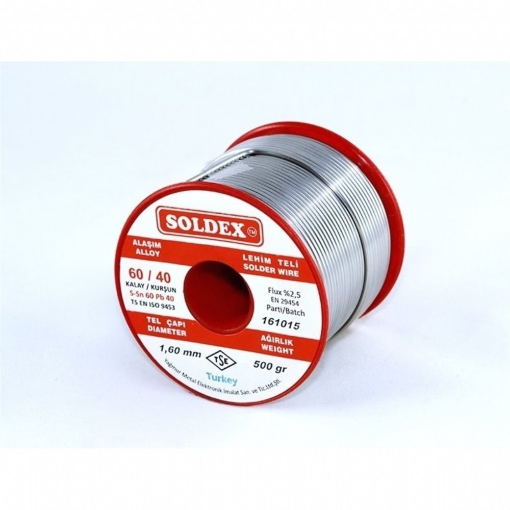 Soldex 1,60mm 500Gr Soldex Lehim Teli Sn60 Pb40 Soldex 1,60mm 500Gr Soldex Lehim Teli Sn60 Pb40