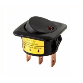  LEDLİ ON-OFF ANAHTAR 3P 25 AMP 12V DC KIRMIZI